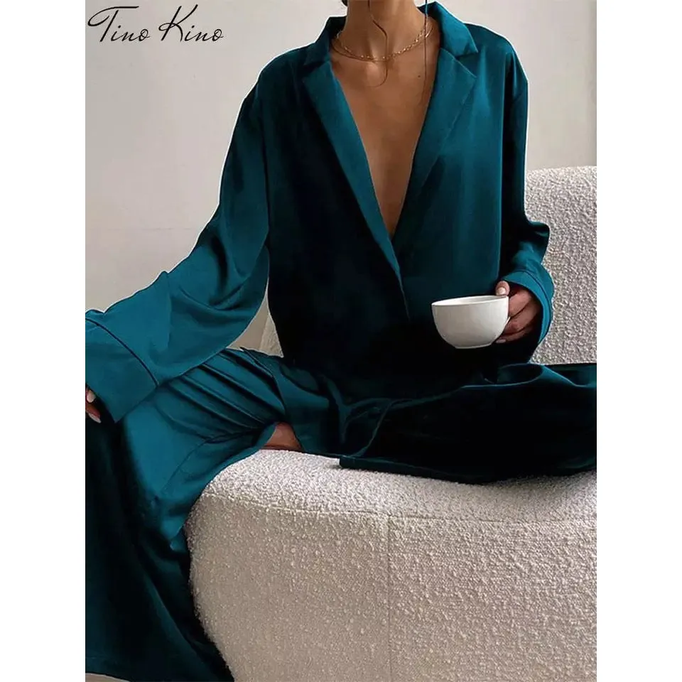 Silky Shirt and Trouser Twin Set