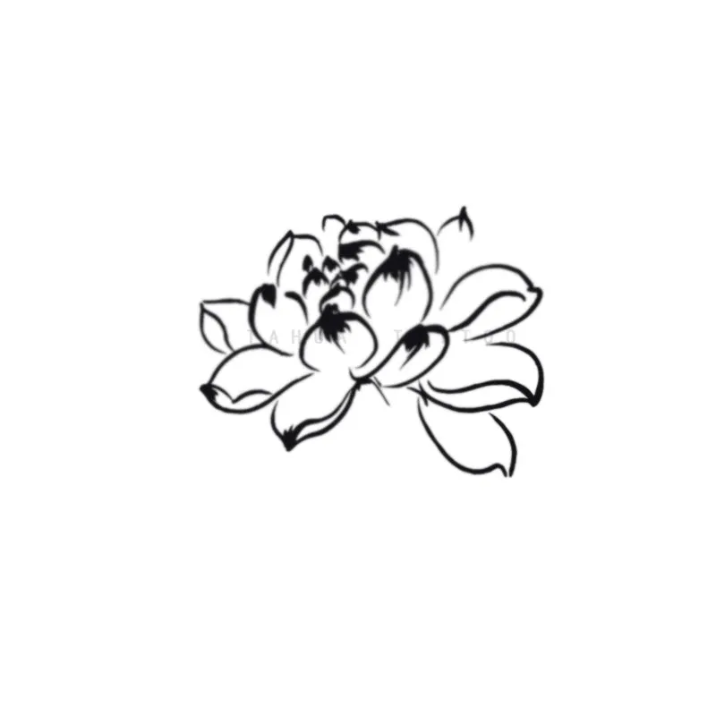 Sweet White Moon Butterfly Flower Tattoo Sticker