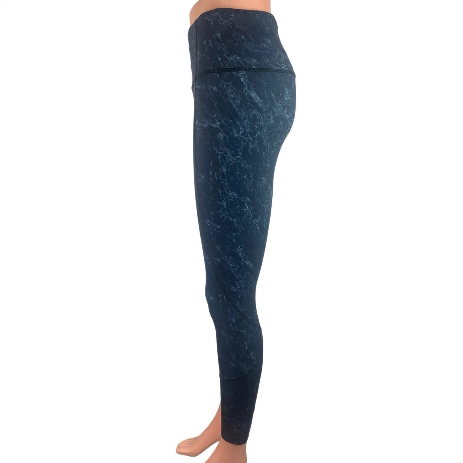 Varley Blue Tie Dye High Rise Wide Waistband Pull On Athletic Leggings Size S