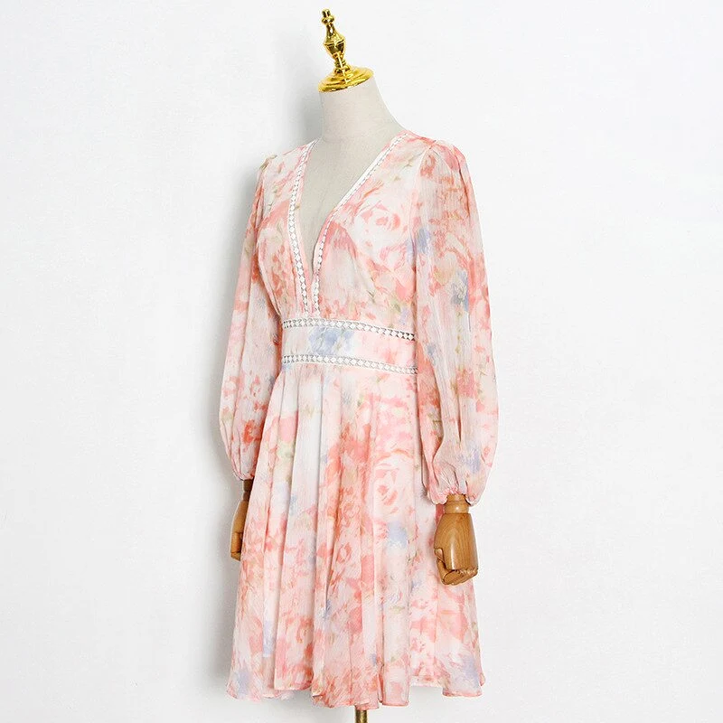 Women Chiffon Floral Casual Dresses