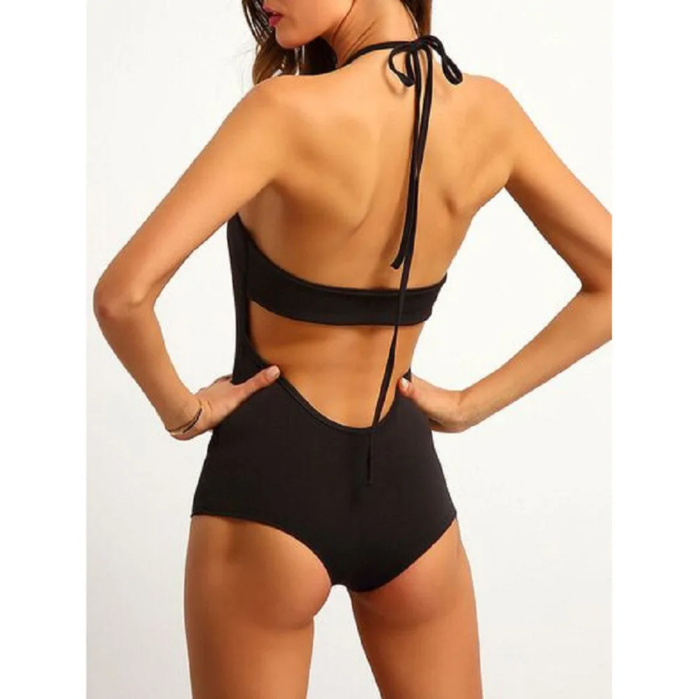 Women Sleeveless Backless Slim Mini Bodysuits Playsuit Women Jumpsuit Fitness Rompers Combinaison