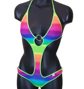 Xposed Skinz Bikinis x155 Sexy Sasha Rainbow Glow Monokini